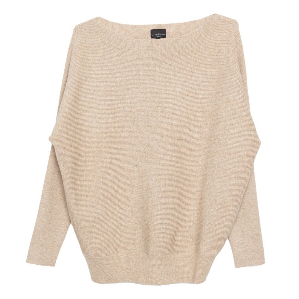 Elegant Beige Women's Crew Neck Sweater